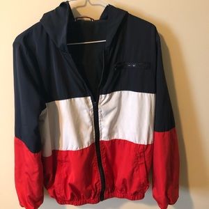 blue red white jacket